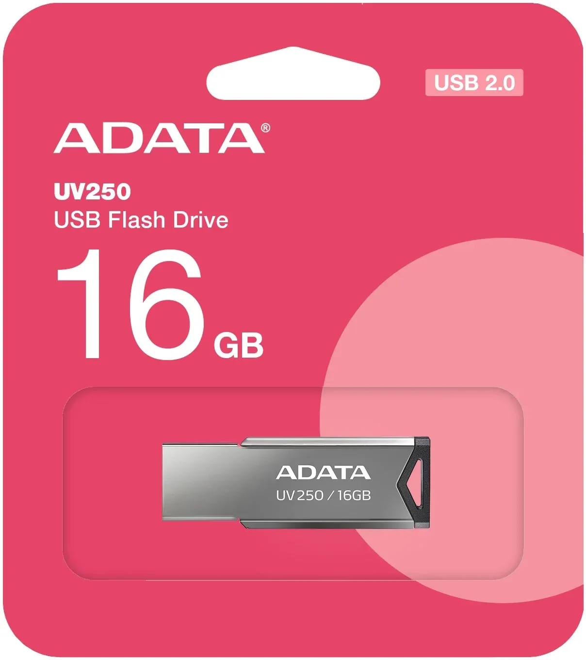 Флеш Диск A-Data 16Gb UV250 AUV250-16G-RBK USB2.0 серебристый, 16 ГБ - фото 2