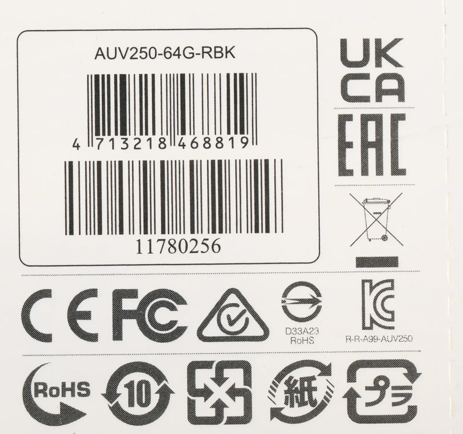 Флеш Диск A-Data 64Gb UV250 AUV250-64G-RBK USB2.0 серебристый, 64 ГБ - фото 3