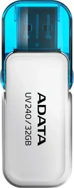 Флеш Диск A-Data 32Gb UV240 AUV240-32G-RWH USB2.0 белый/голубой, 32 ГБ - фото 7