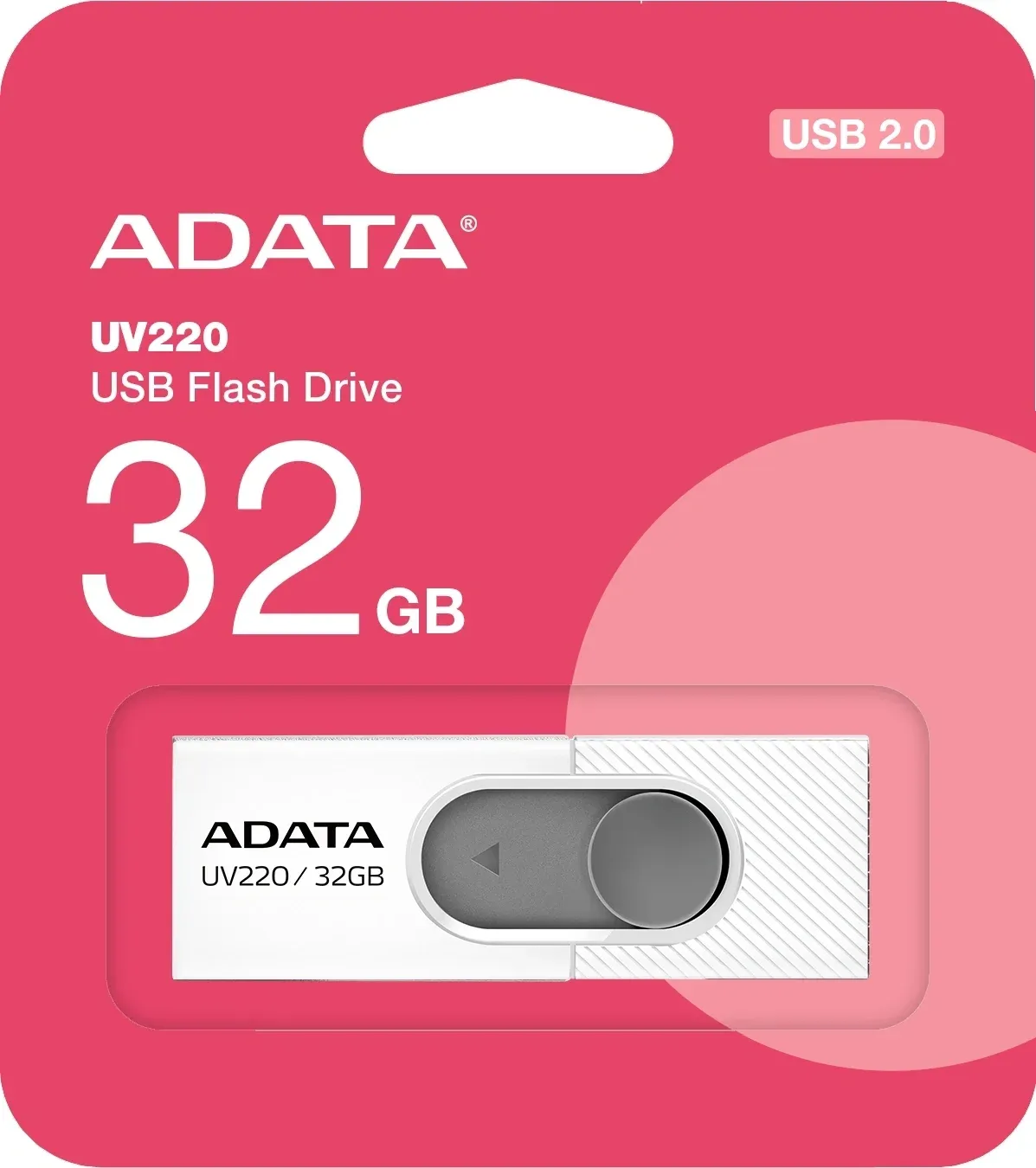 Флеш Диск A-Data 32Gb UV220 AUV220-32G-RWHGY USB2.0 белый/серый, 32 ГБ - фото 3
