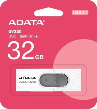 Флеш Диск A-Data 32Gb UV220 AUV220-32G-RWHGY USB2.0 белый/серый, 32 ГБ - фото 8