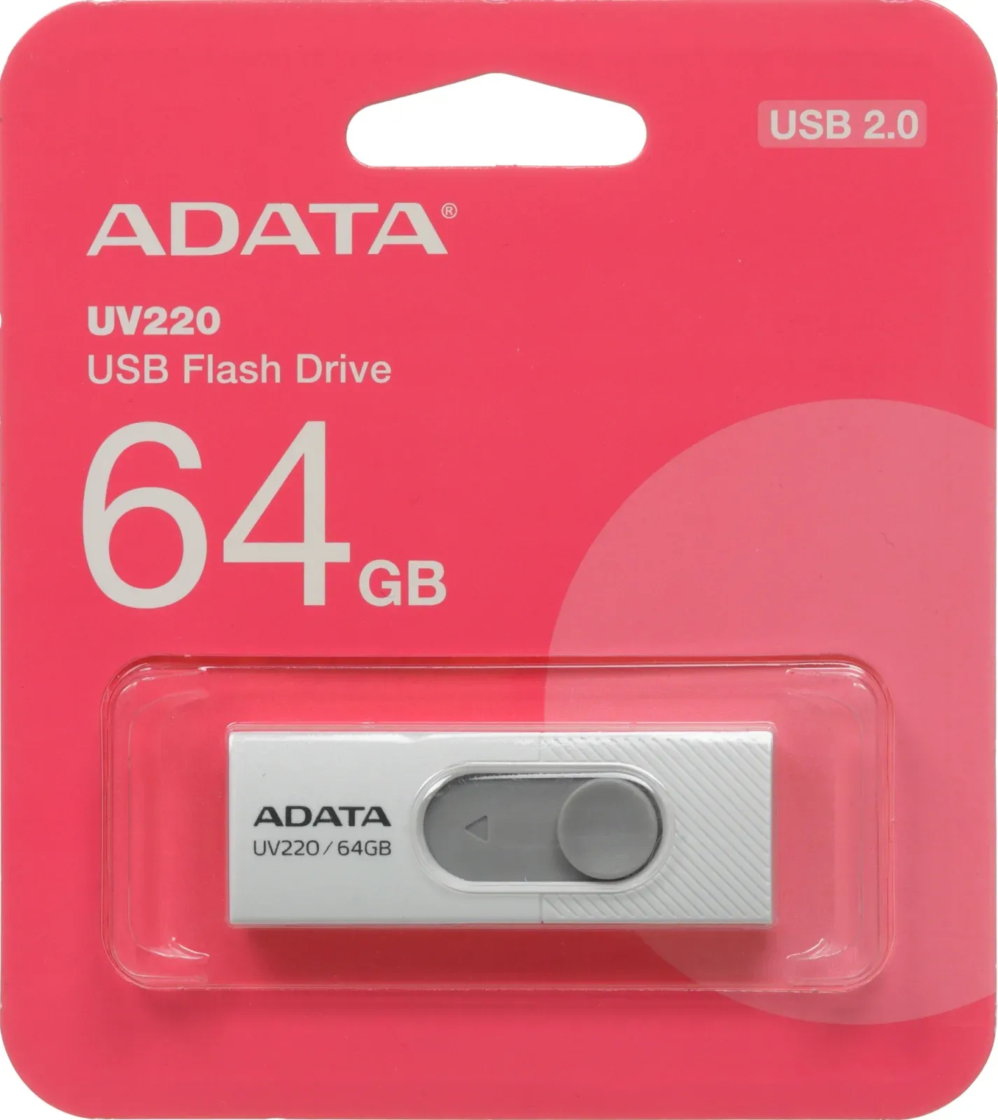 Флеш Диск A-Data 64Gb UV220 AUV220-64G-RWHGY USB2.0 белый/серый, 64 ГБ - фото 5