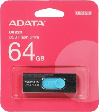 Флеш Диск A-Data 64Gb UV220 AUV220-64G-RBKBL USB2.0 черный/синий, 64 ГБ - фото 8