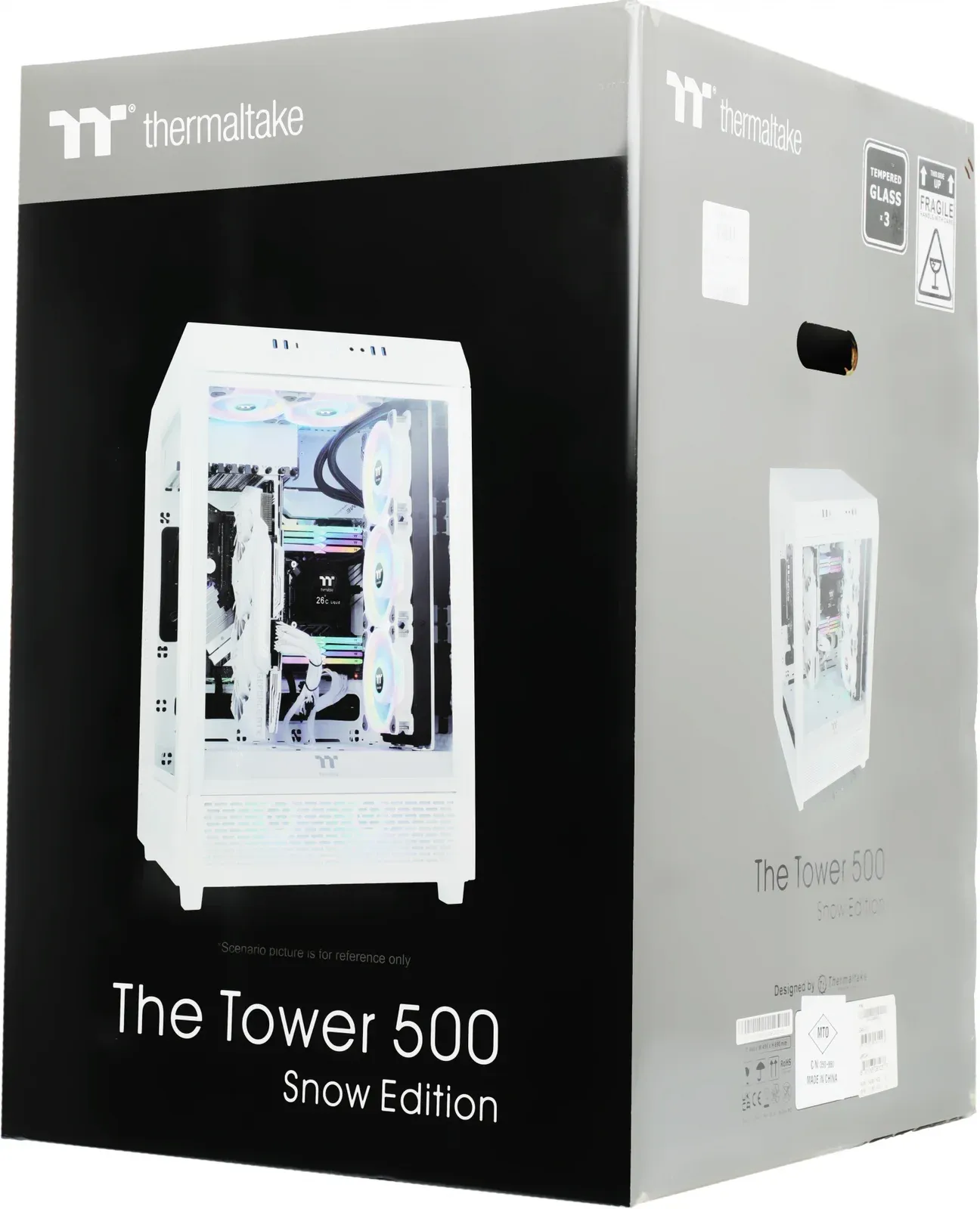 Корпус Thermaltake The Tower 500 белый без БП E-ATX 9x120mm 3x140mm 4xUSB3.0 audio bott PSU - фото 4