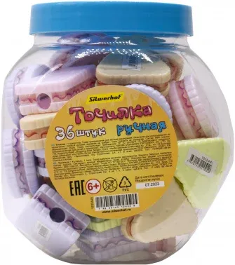 Точилка для карандашей ручная Silwerhof Cookies Монстрики 1 отверстие пластик ассорти туба - фото 7
