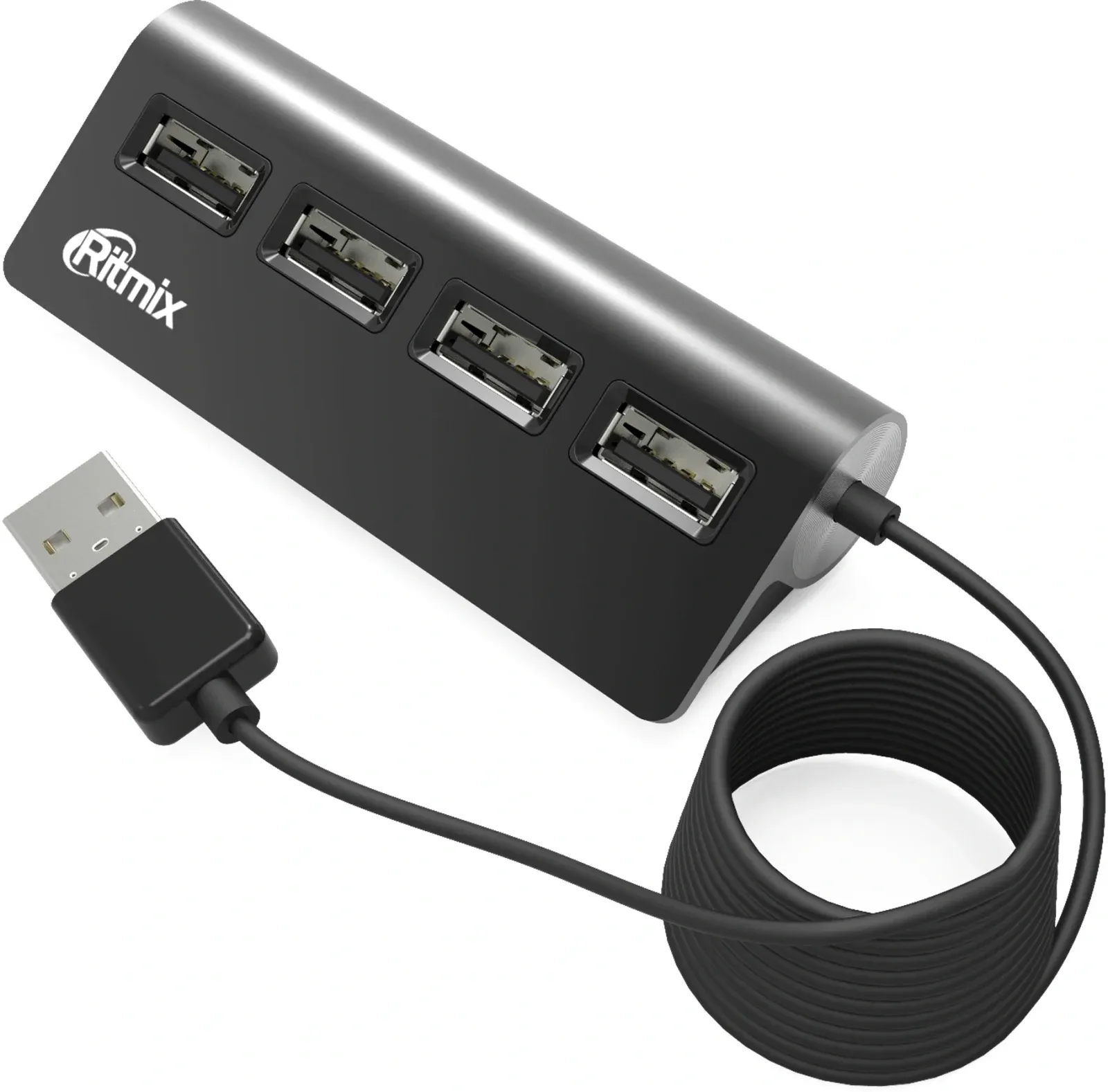 Разветвитель USB 2.0 Ritmix CR-2400 4порт. черный