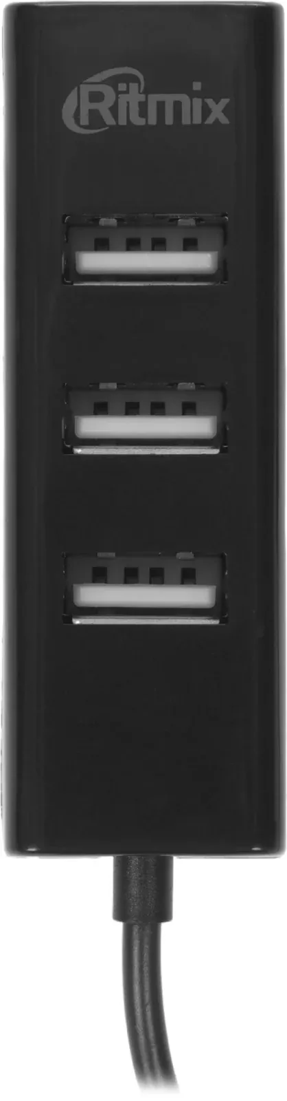 Разветвитель USB 2.0 Ritmix CR-2402 4порт. черный - фото 4