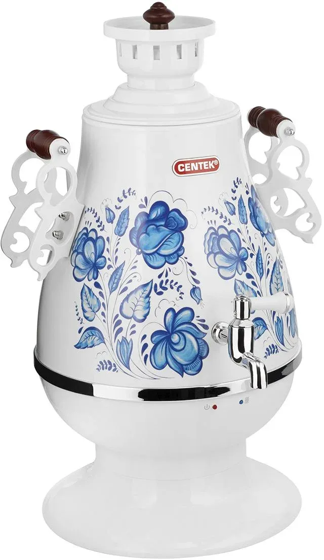 Самовар электрический Centek CT-0091 4л. 2100Вт белый/синий корпус: пластик CT-0091 A - фото 3