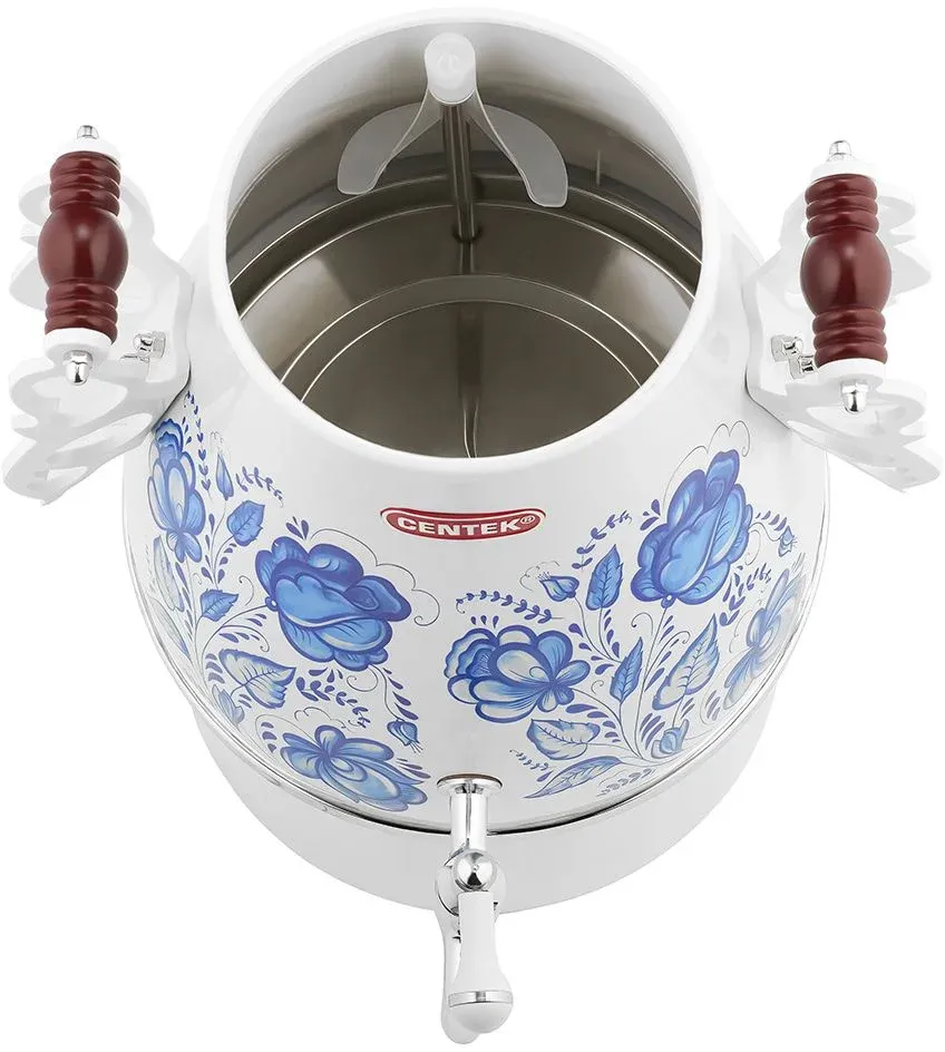 Самовар электрический Centek CT-0091 4л. 2100Вт белый/синий корпус: пластик CT-0091 A - фото 6