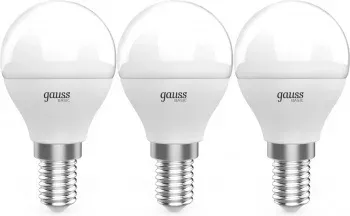 Лампа светодиодная Gauss Basic 10531252T 5.5Вт цок.:E14 шар 220B св.свеч.бел.нейт. упак.:3шт - фото 5