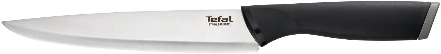 Нож кухонный Tefal K2213704 2100121731 стальной универсальный лезв.200мм прямая заточка серебристый/черный пласт.коробка - фото 1