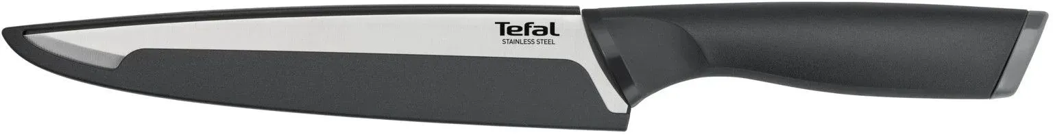 Нож кухонный Tefal K2213704 2100121731 стальной универсальный лезв.200мм прямая заточка серебристый/черный пласт.коробка - фото 4