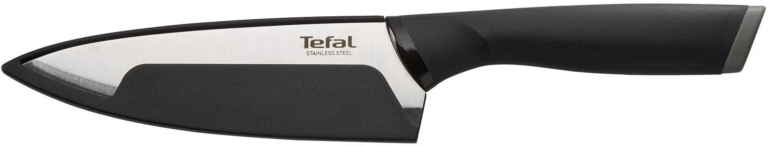 Нож кухонный Tefal K2213104 2100121736 стальной шеф лезв.150мм прямая заточка серебристый/черный пласт.коробка - фото 2