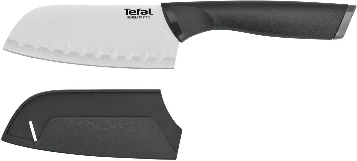 Нож кухонный Tefal K2213604 2100121739 стальной сантоку лезв.120мм прямая заточка серебристый/черный пласт.коробка - фото 3