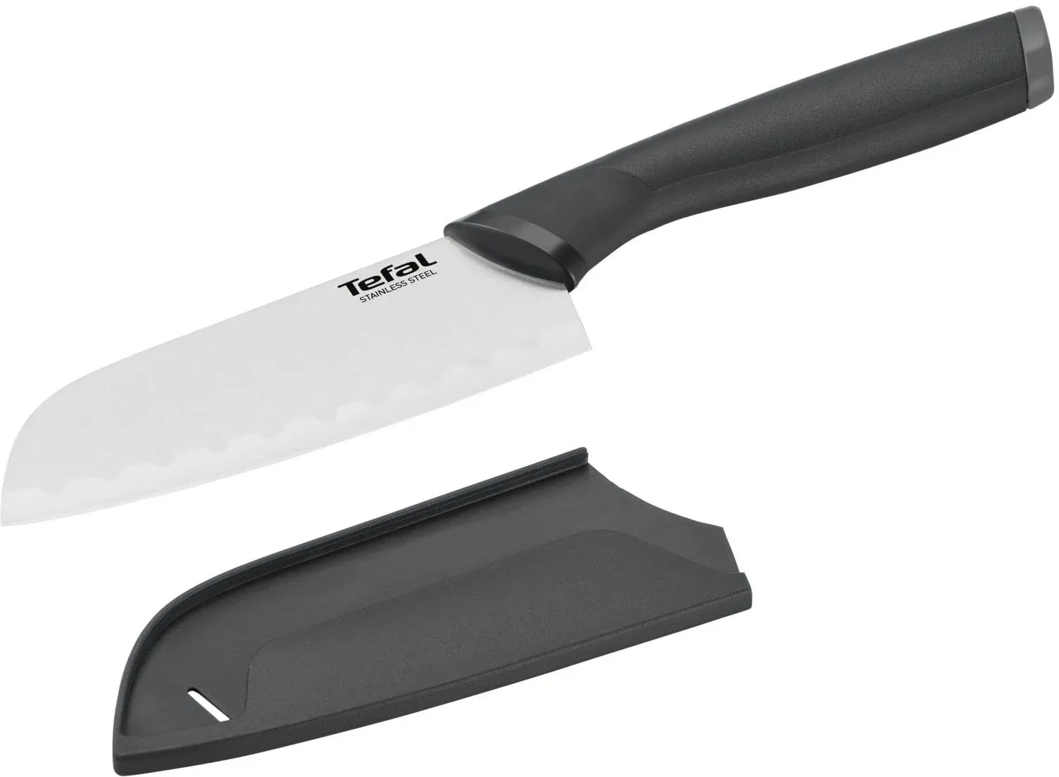 Нож кухонный Tefal K2213604 2100121739 стальной сантоку лезв.120мм прямая заточка серебристый/черный пласт.коробка - фото 5