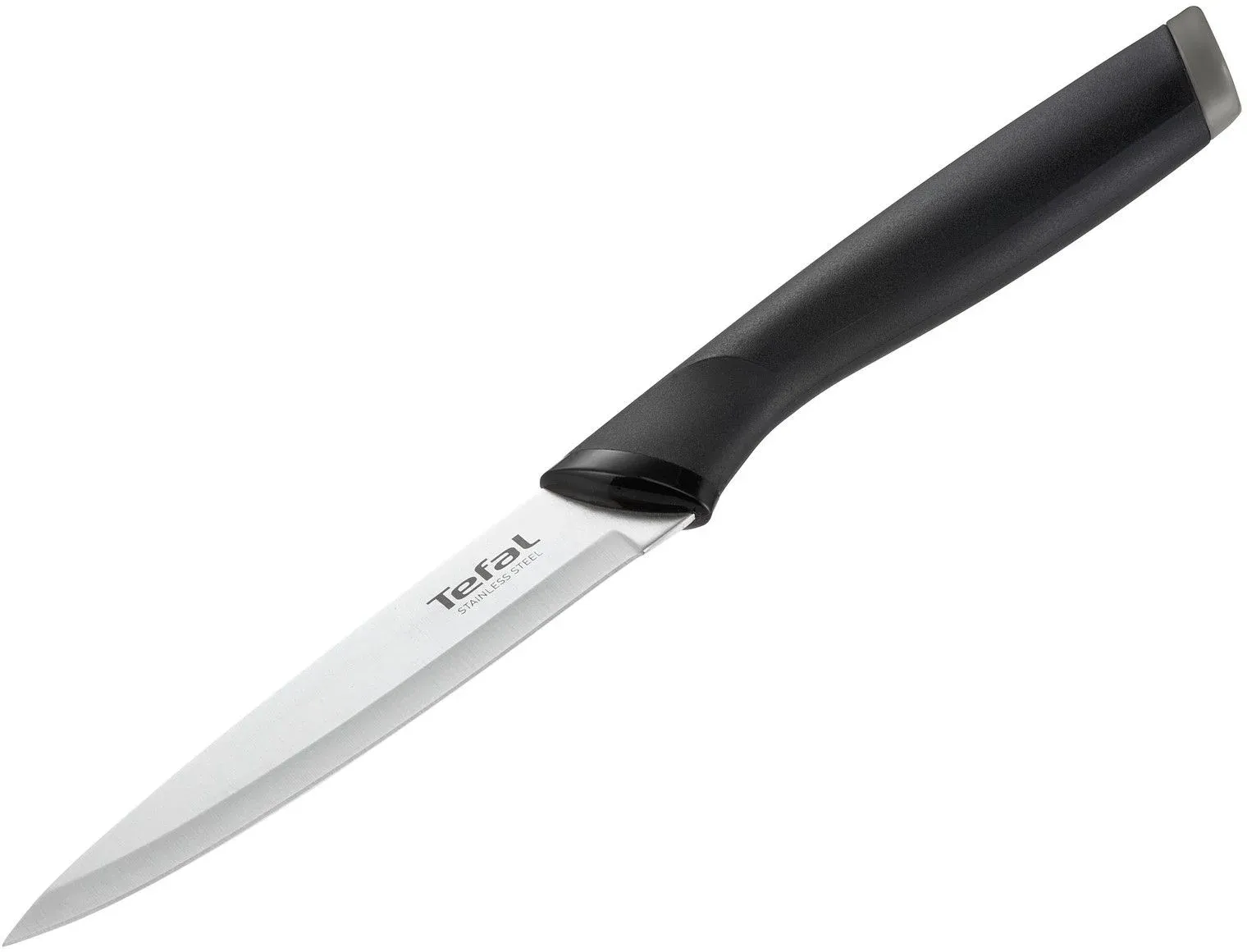Нож Tefal K2213904 2100121738 стальной универсальный лезв.120мм прямая заточка серебристый/черный пласт.коробка - фото 1