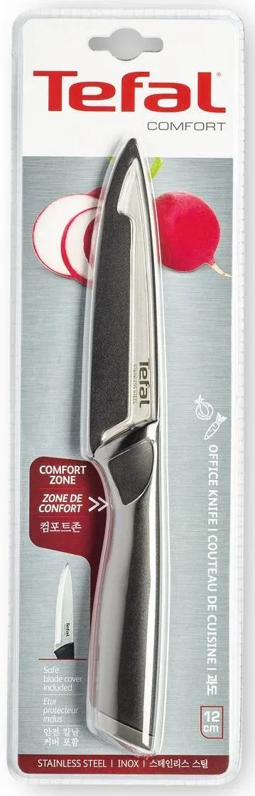 Нож Tefal K2213904 2100121738 стальной универсальный лезв.120мм прямая заточка серебристый/черный пласт.коробка - фото 5