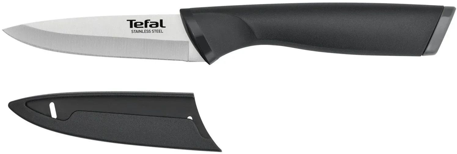 Нож кухонный Tefal K2213504 2100121732 стальной универсальный для чистки овощей и фруктов лезв.90мм прямая заточка серебристый/черный - фото 2