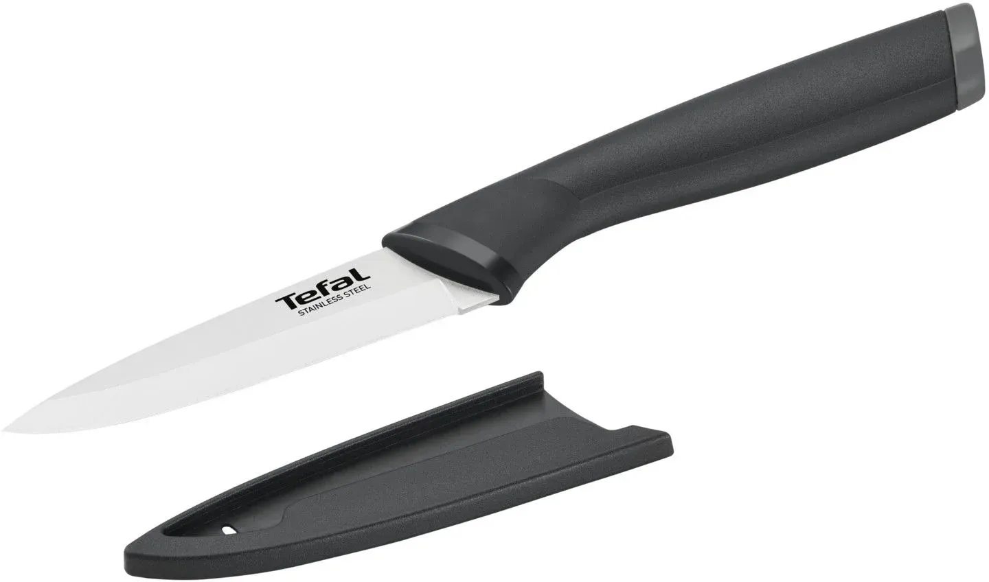 Нож кухонный Tefal K2213504 2100121732 стальной универсальный для чистки овощей и фруктов лезв.90мм прямая заточка серебристый/черный - фото 4