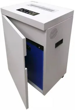 Шредер Office Kit S500 0,8x2 белый секр.P-7 фрагменты 7лист. 50лтр. скобы пл.карты CD - фото 6