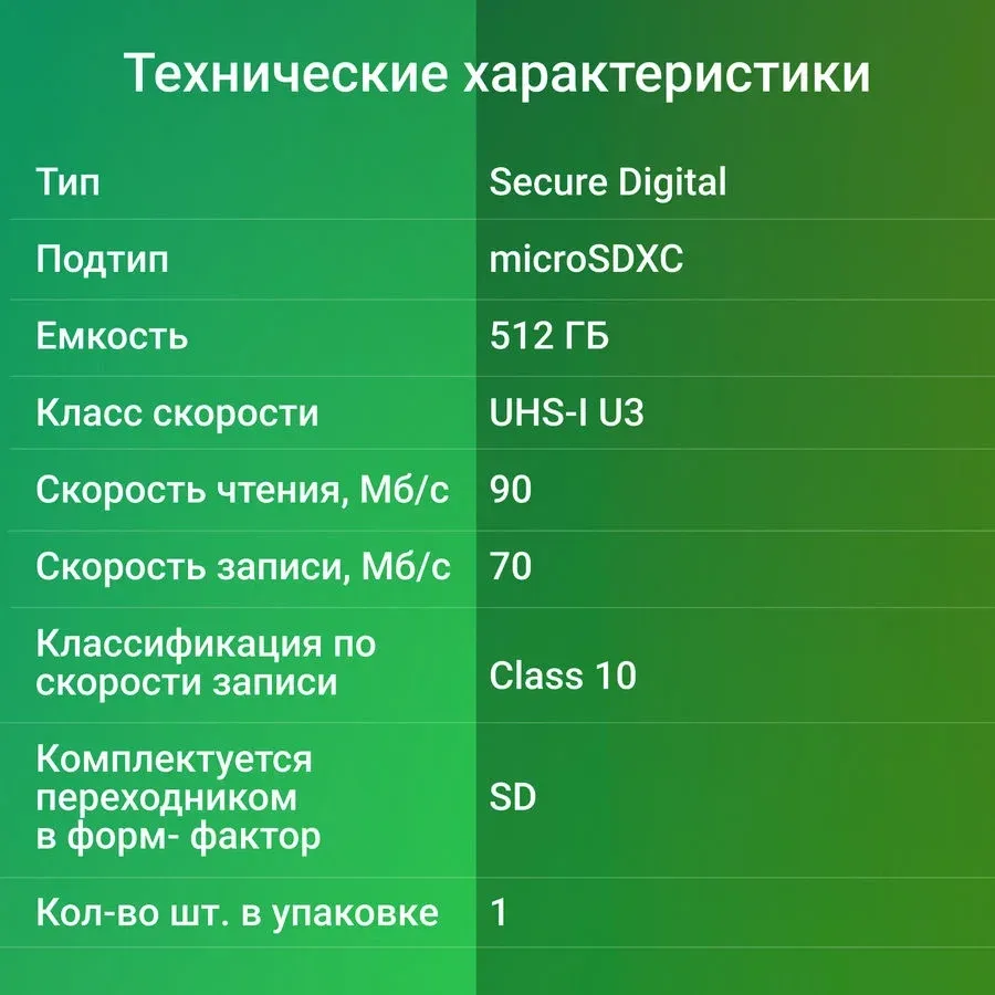 Флеш карта microSDXC 512GB Digma CARD30 V30 + adapter - фото 5