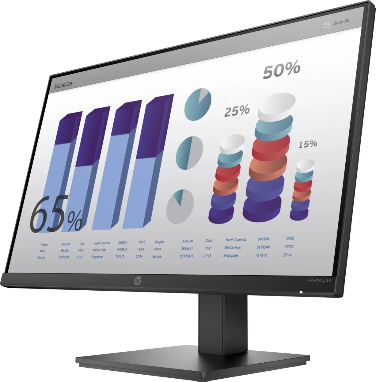 Монитор HP 23.8 P24q G4 черный IPS LED 5ms 16:9 HDMI HAS Piv 250cd 178гр/178гр 2560x1440 60Hz VGA Quad 2K 1440p 5.59кг - фото 4