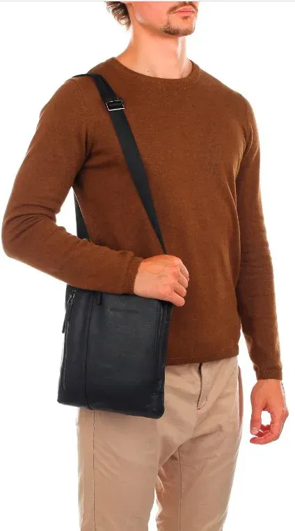 Сумка мужская Piquadro Black Square CA1816B3/N черная натур.кожа - фото 5