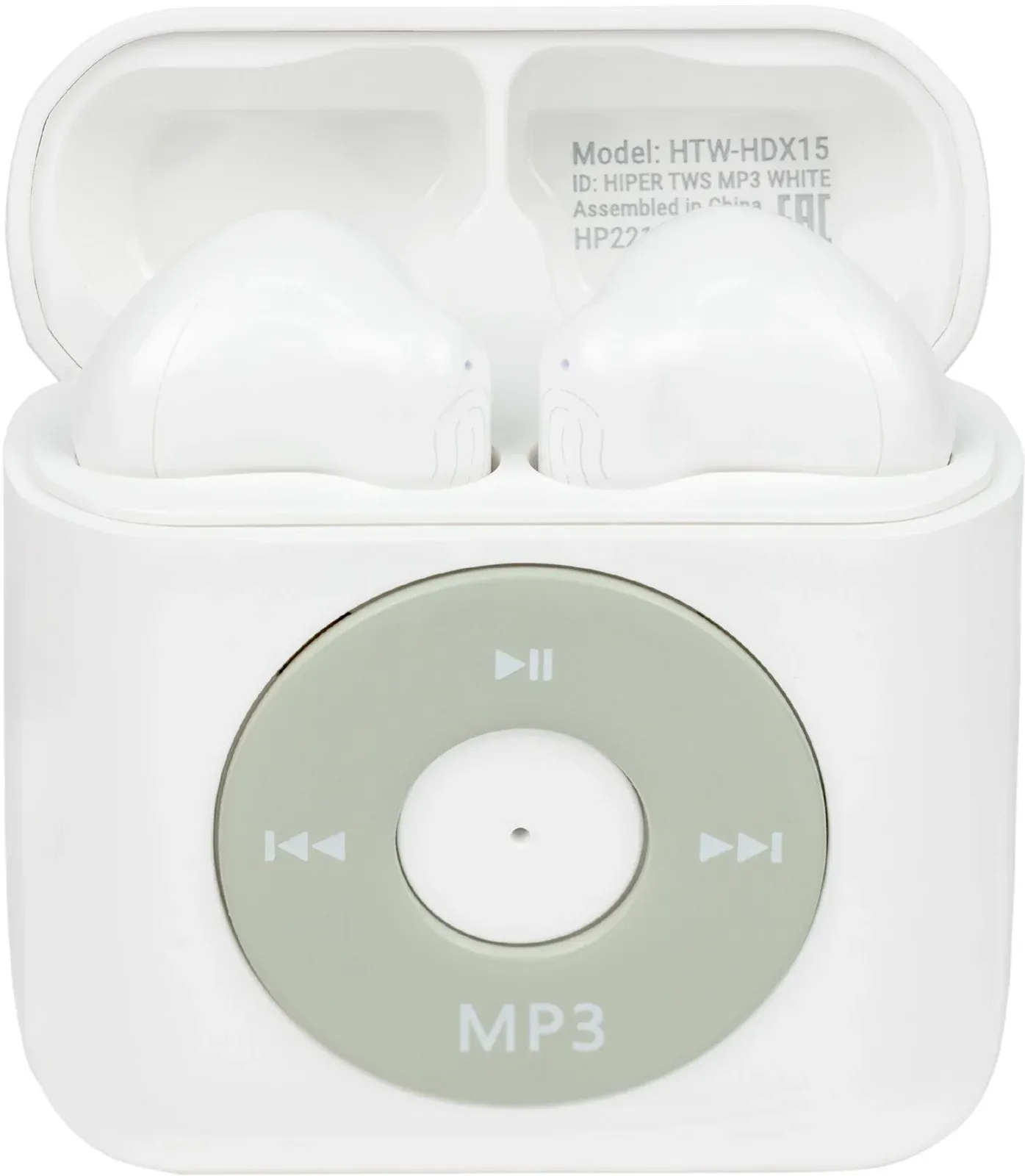 Гарнитура вкладыши Hiper TWS MP3 HDX15 белый беспроводные bluetooth в ушной раковине HTW-HDX15 - фото 6