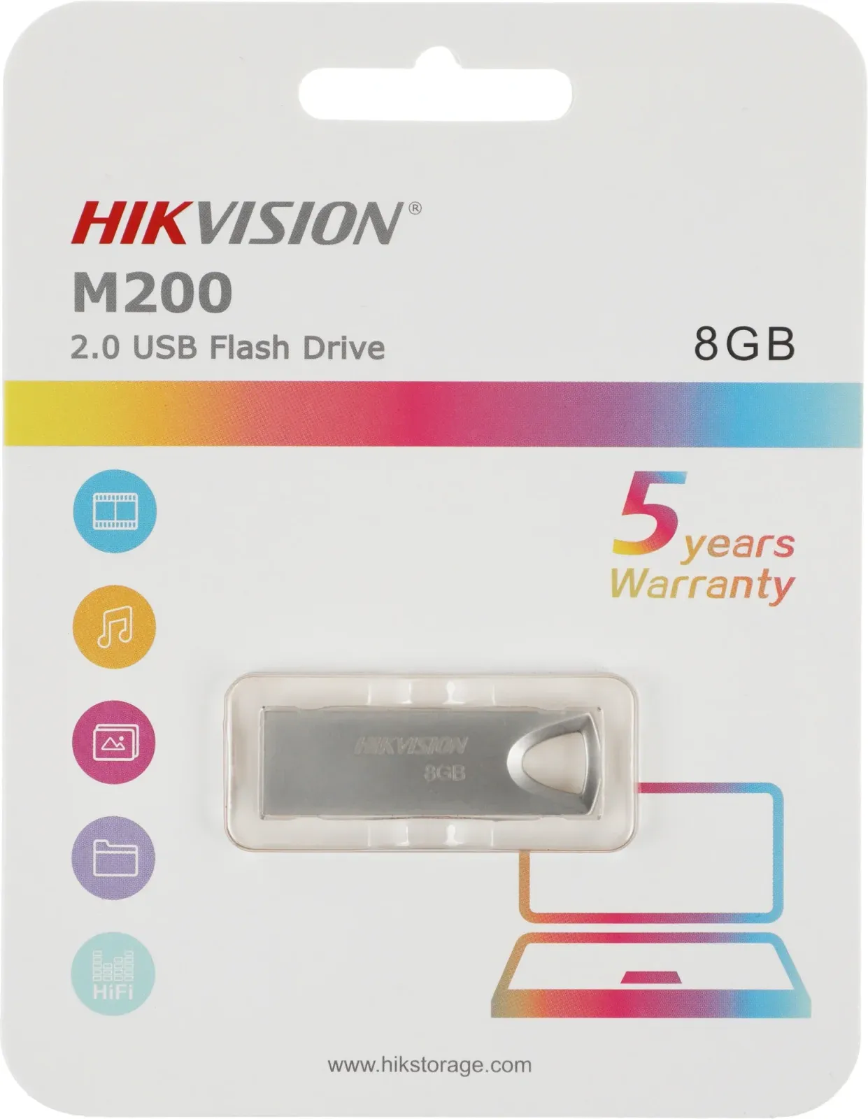 Флеш Диск Hikvision 8GB M200 Hiksemi HS-USB-M200/8G USB2.0 серебристый, 8 ГБ