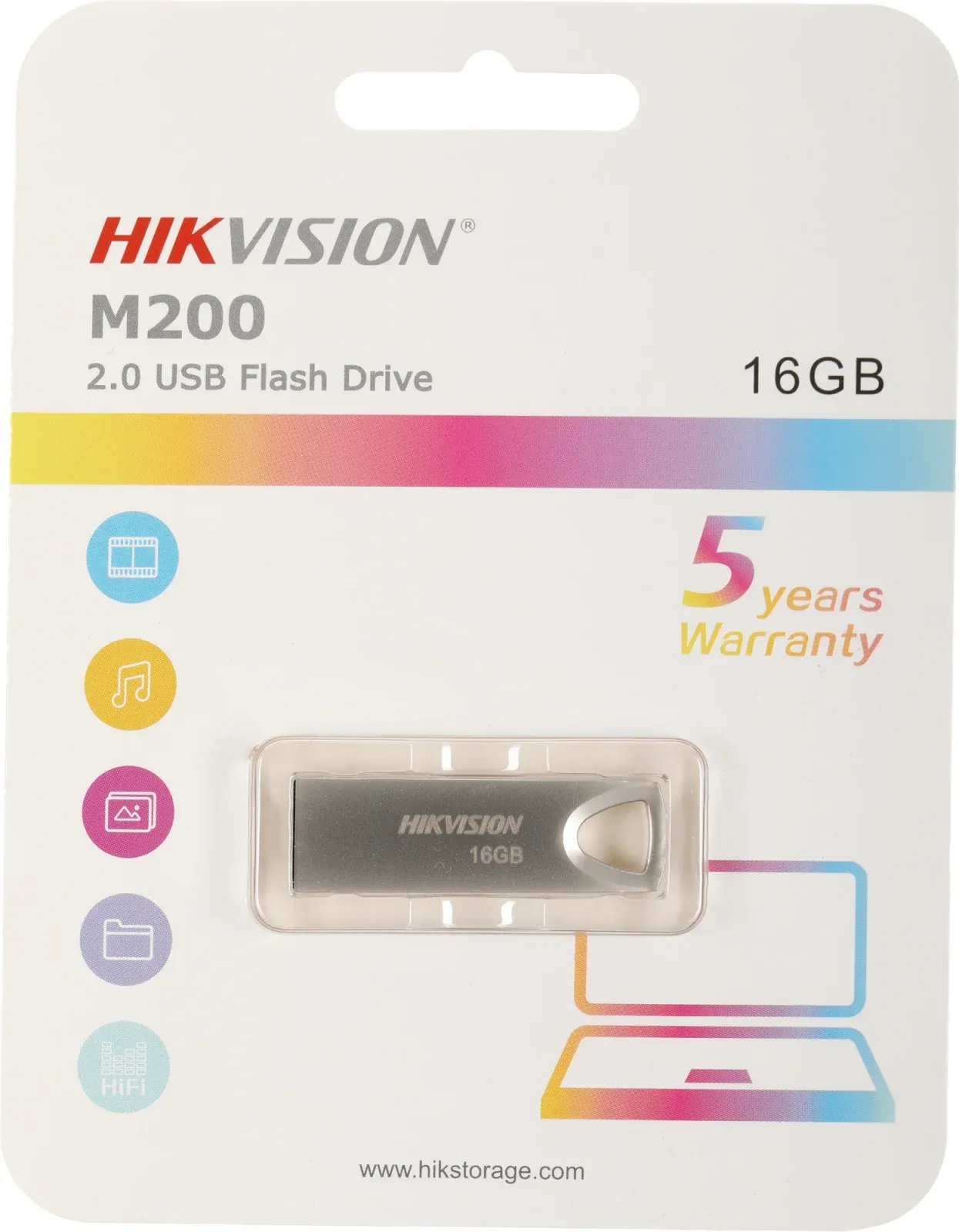 Флеш Диск Hikvision 16GB M200 Hiksemi HS-USB-M200/16G USB2.0 серебристый, 16 ГБ - фото 2