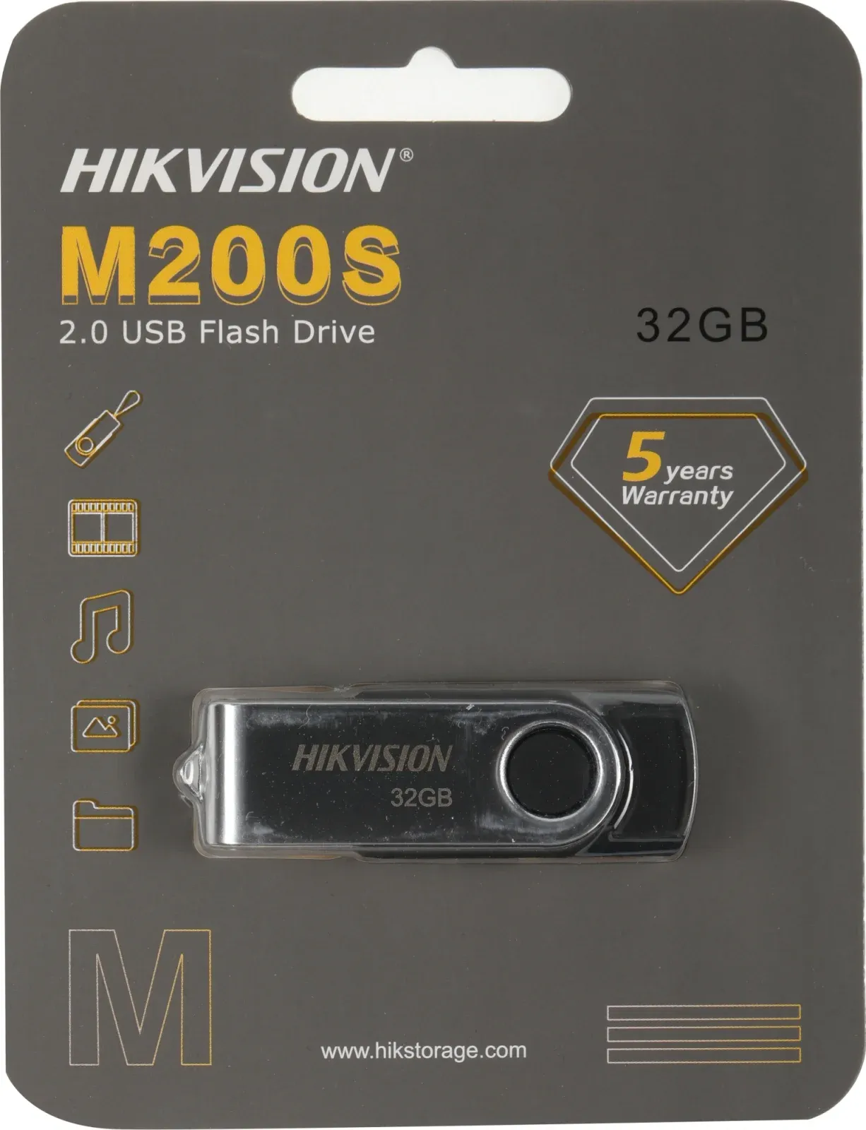 Флеш Диск Hikvision 32GB M200S Hiksemi HS-USB-M200S 32G USB2.0 черный, 32 ГБ - фото 4