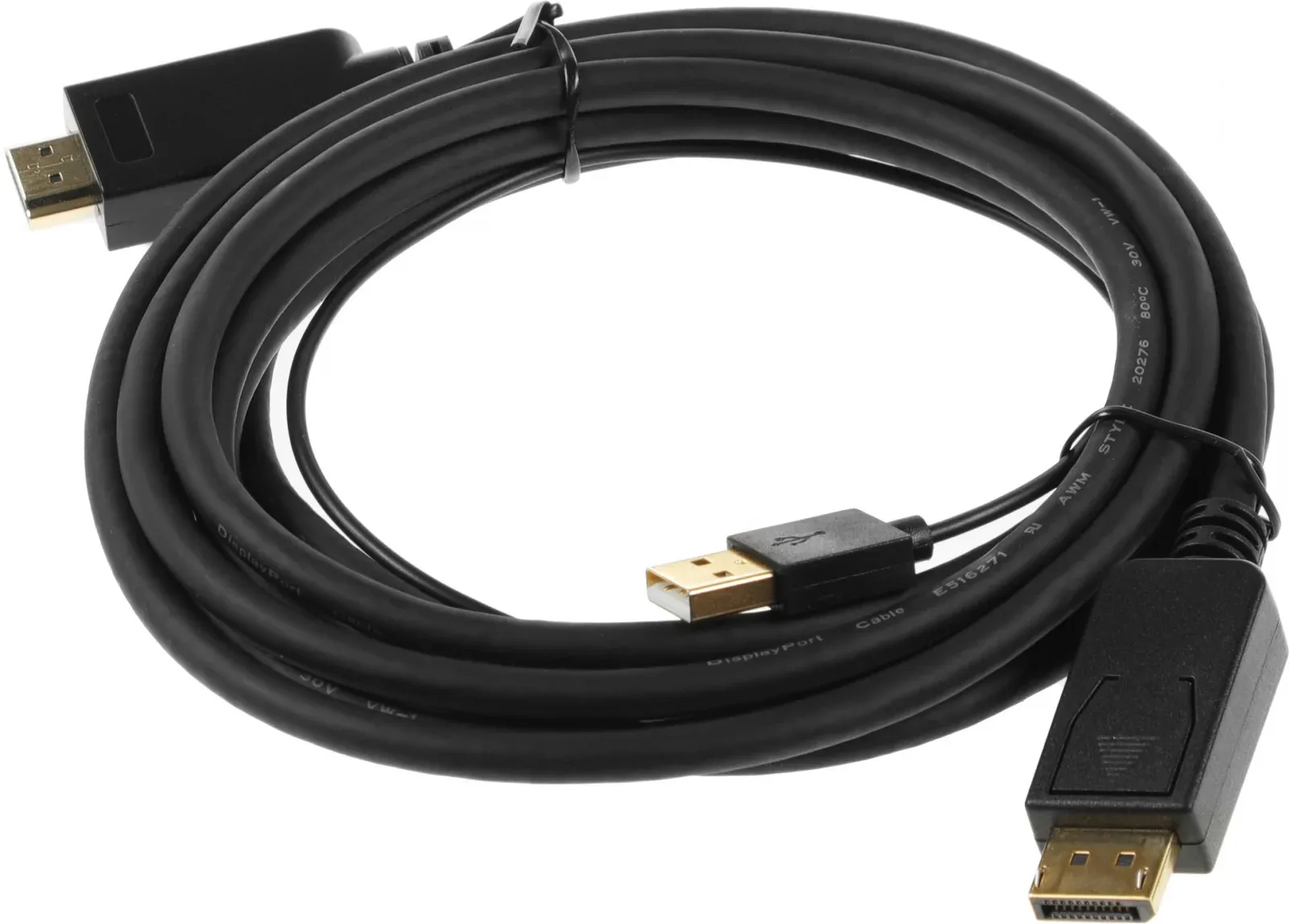 Кабель аудио-видео Buro HDMI m/DisplayPort m 3м. позолоч.конт. черный HDMI-DP-3M - фото 5
