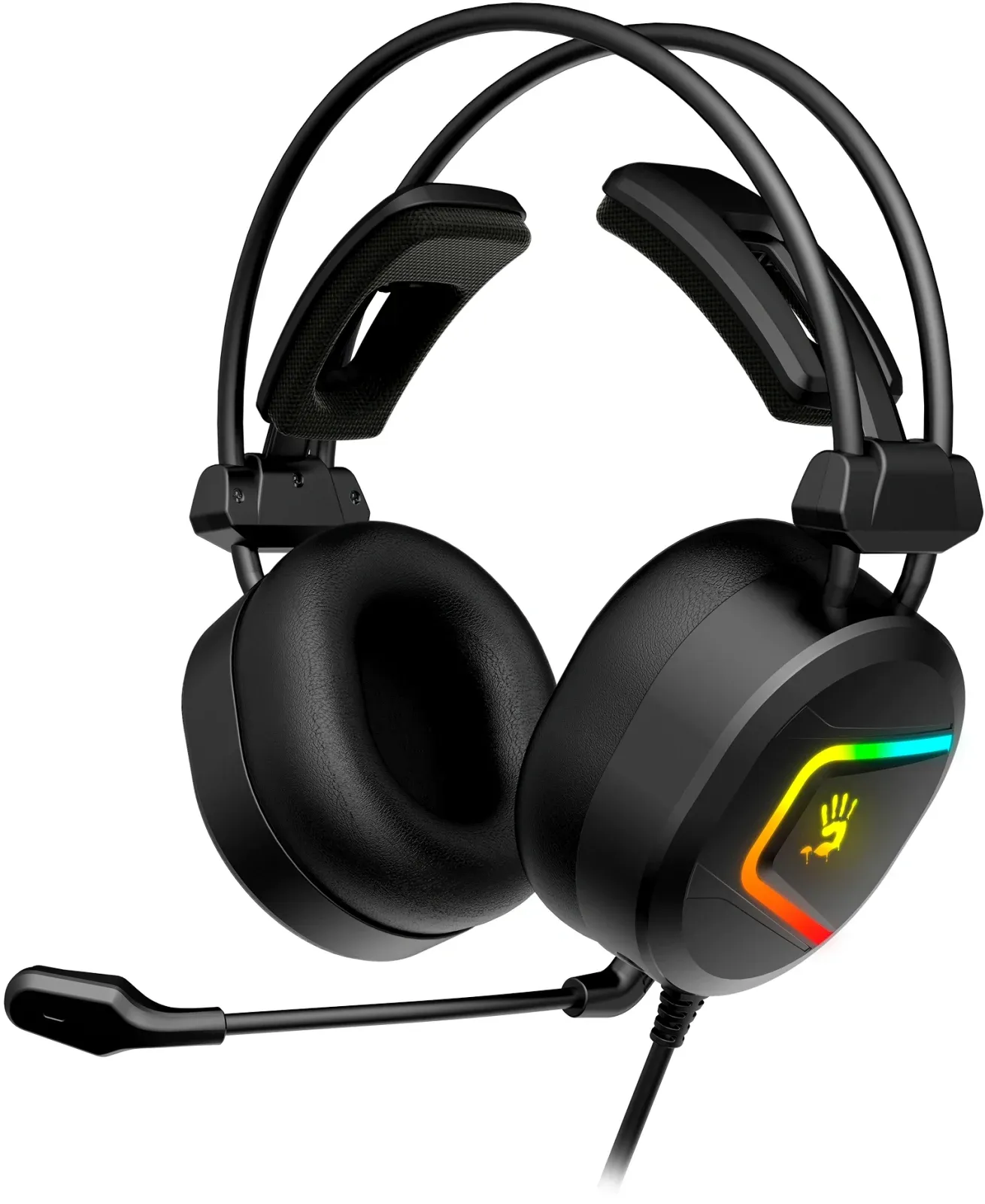 Наушники с микрофоном A4Tech Bloody MC750 черный 2.3м мониторные USB оголовье MC750 BLACK - фото 2