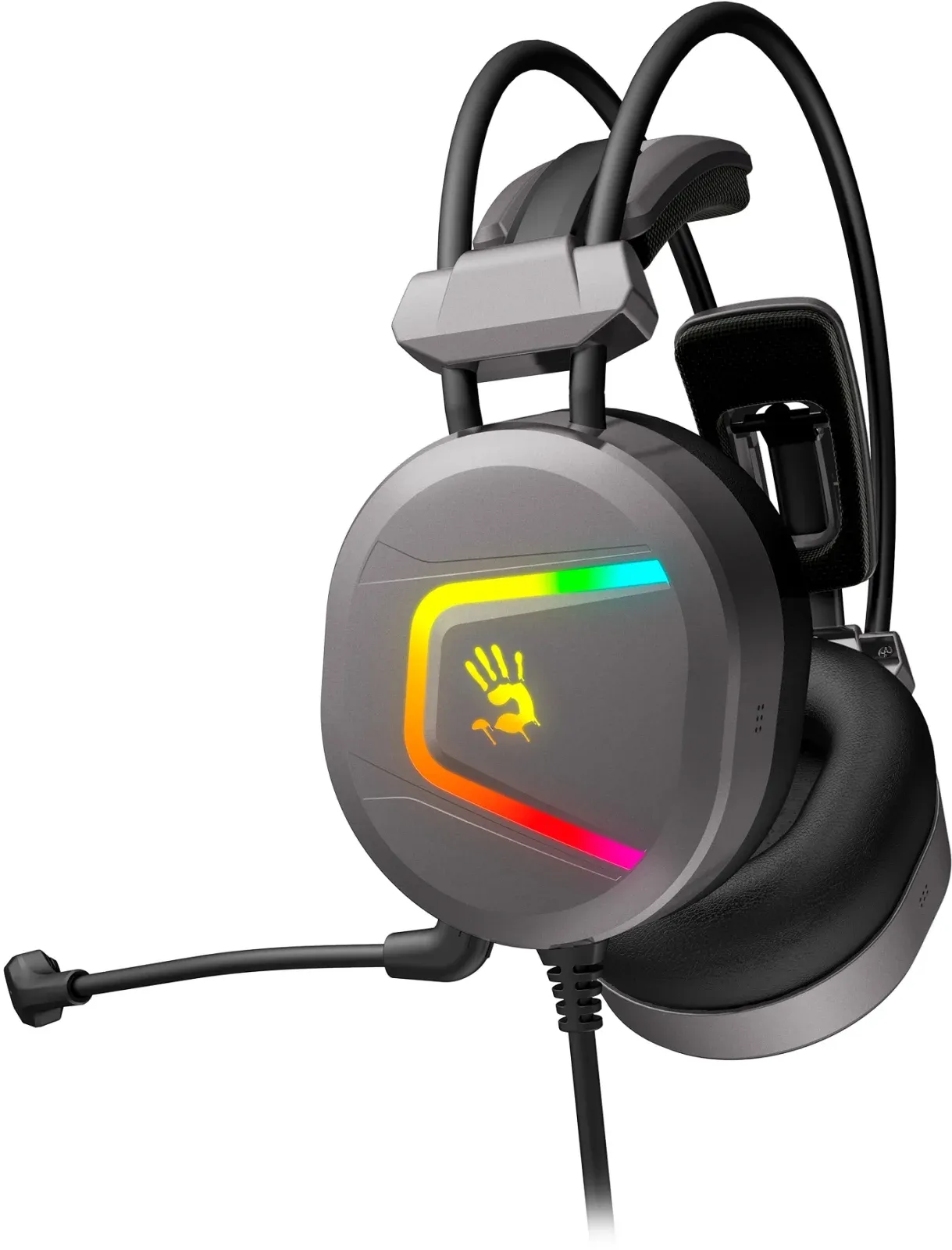 Наушники с микрофоном A4Tech Bloody MC750 серый 2.3м мониторные USB оголовье MC750 GREY - фото 3