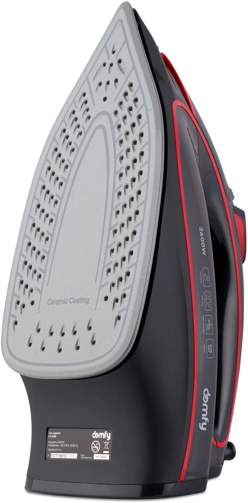 Утюг Domfy DSC-EI606 2600Вт черный/красный - фото 3