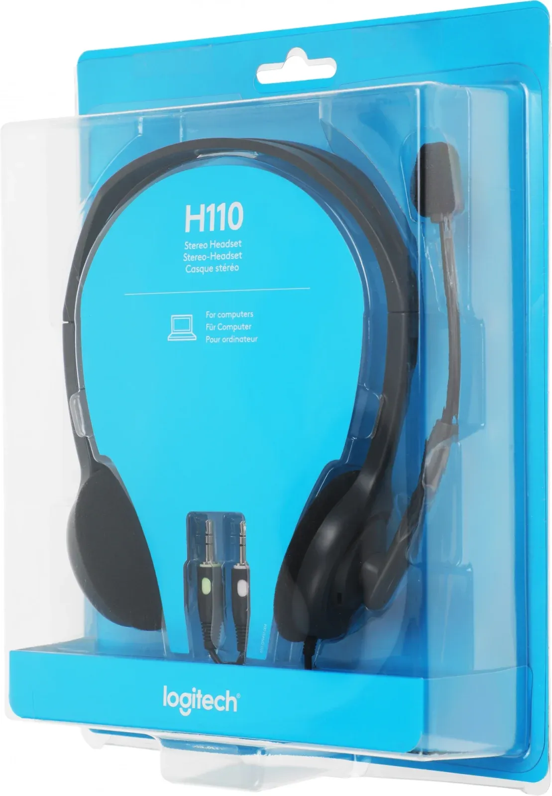 Наушники с микрофоном Logitech H110 серый 1.8м накладные оголовье 981-000271 - фото 7