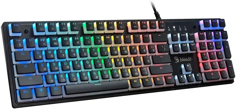 Клавиатура A4Tech S510RP механическая черный USB for gamer LED S510RP PUDDING BLACK/BLMS RED кабель 1.8м - фото 2
