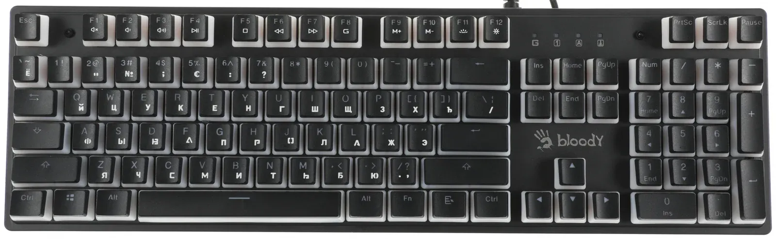 Клавиатура A4Tech S510RP механическая черный USB for gamer LED S510RP PUDDING BLACK/BLMS RED кабель 1.8м - фото 5