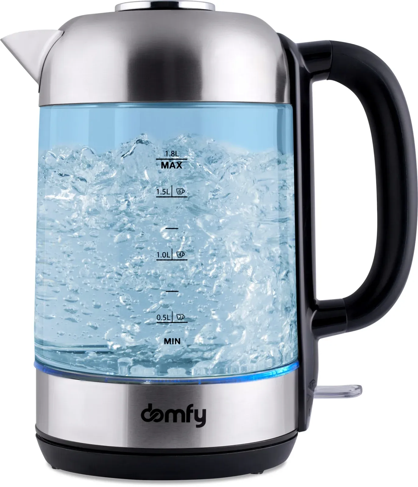 Чайник электрический Domfy DSM-EK401 1.8л. 2200Вт черный/прозрачный корпус: стекло/пластик - фото 1