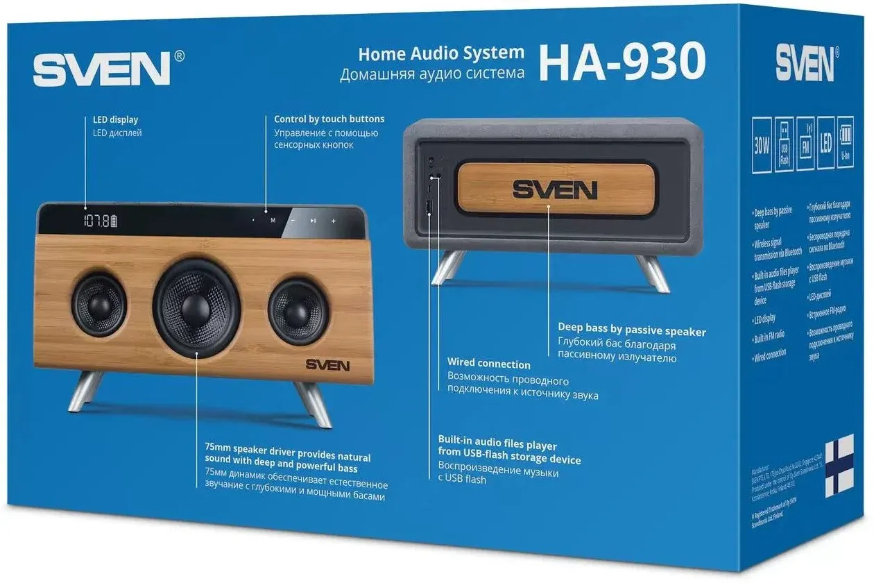 Портативная акустика SVEN АС HA-930 дерево - фото 4