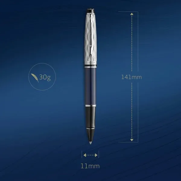 Ручка роллер Waterman Expert L`Essence du Bleu 2166429 LaqBlue CT F черн. черн. подар.кор. - фото 3