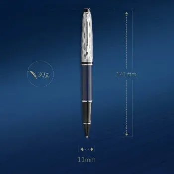 Ручка роллер Waterman Expert L`Essence du Bleu 2166429 LaqBlue CT F черн. черн. подар.кор. - фото 8