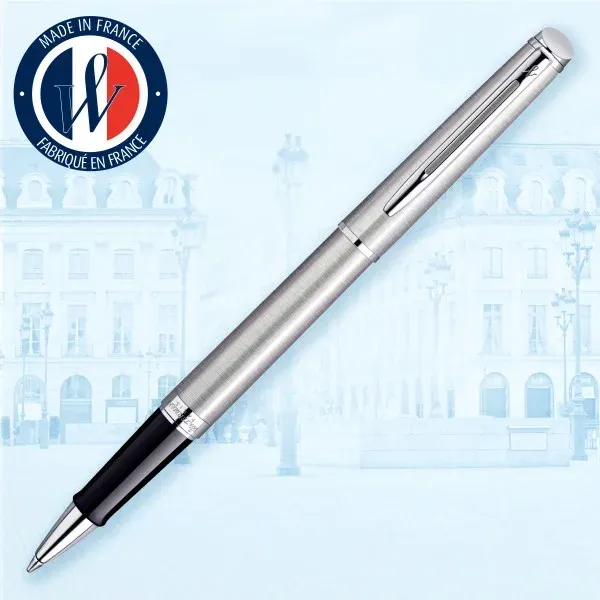 Ручка роллер Waterman Hemisphere S0920450 Steel CT F черн. черн. подар.кор. - фото 2