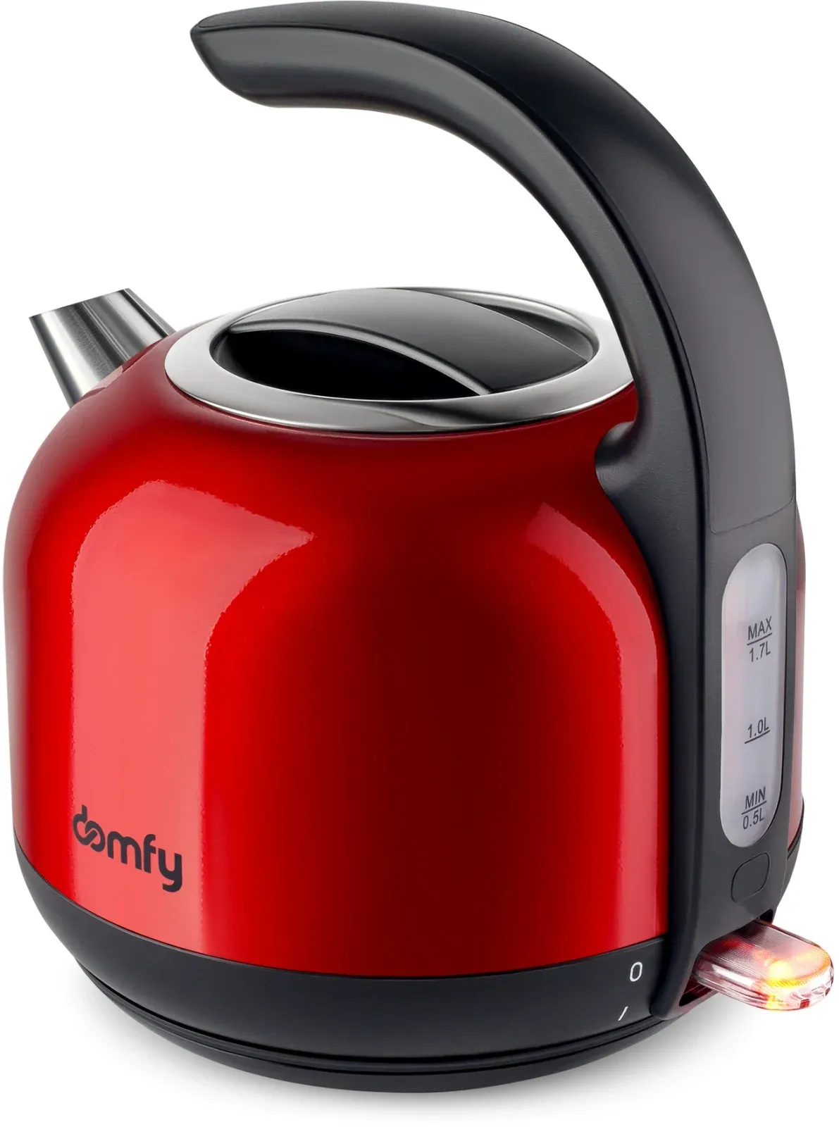 Чайник электрический Domfy DSC-EK506 1.7л. 2200Вт красный/черный корпус: металл/пластик - фото 3