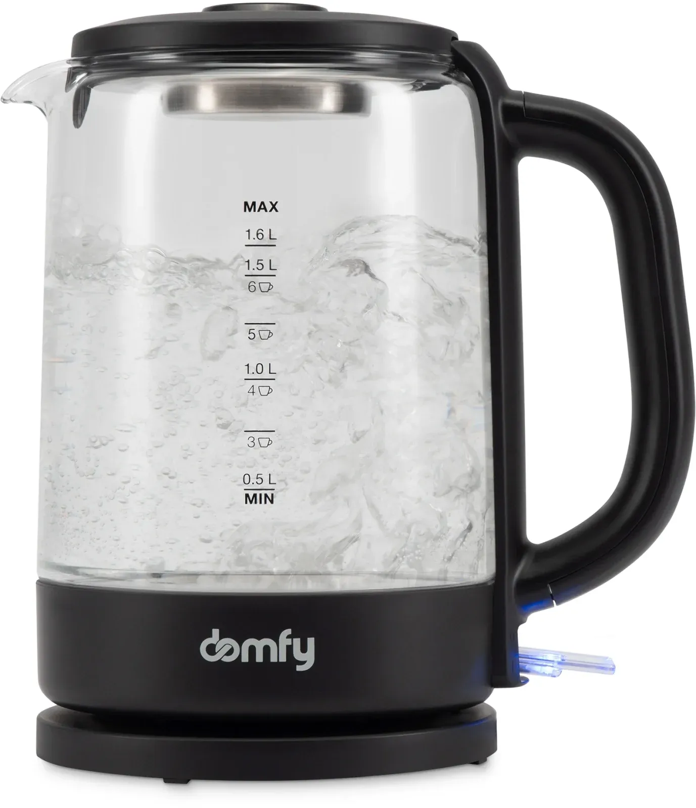 Чайник электрический Domfy DSB-EK304 1.7л. 2200Вт черный корпус: стекло/пластик - фото 2
