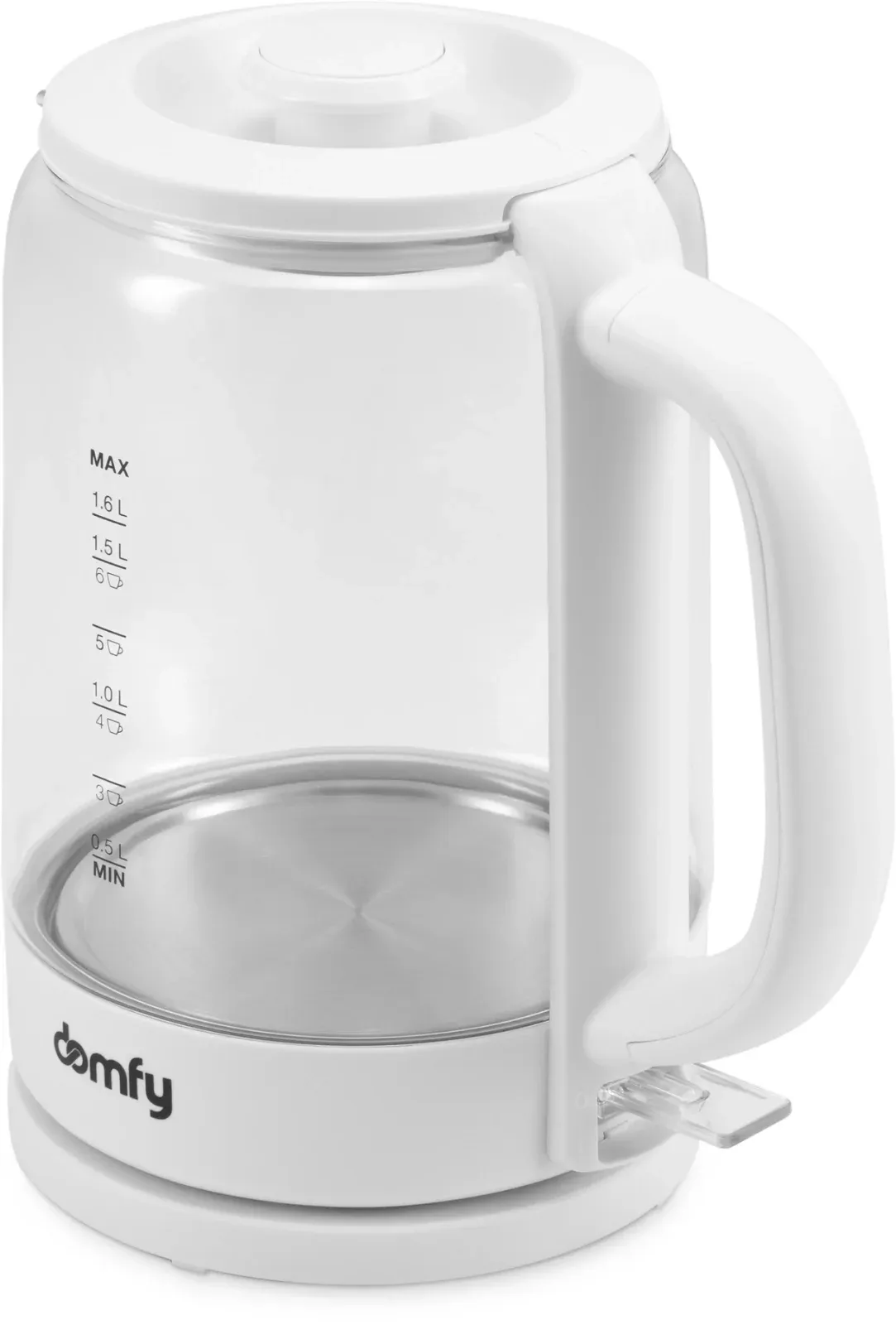 Чайник электрический Domfy DSW-EK304 1.6л. 2200Вт белый корпус: стекло/пластик - фото 6