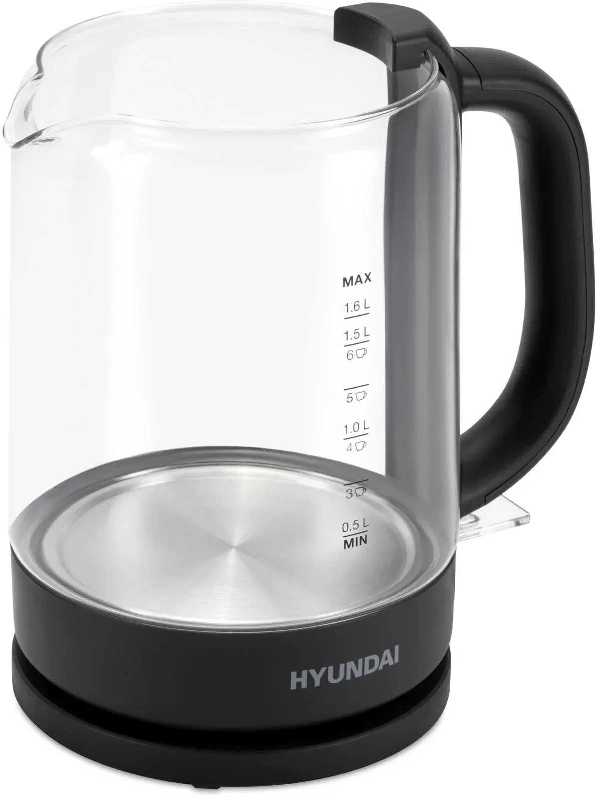 Чайник электрический Hyundai HYK-G3402 1.7л. 2200Вт серый/серебристый корпус: стекло/пластик - фото 7