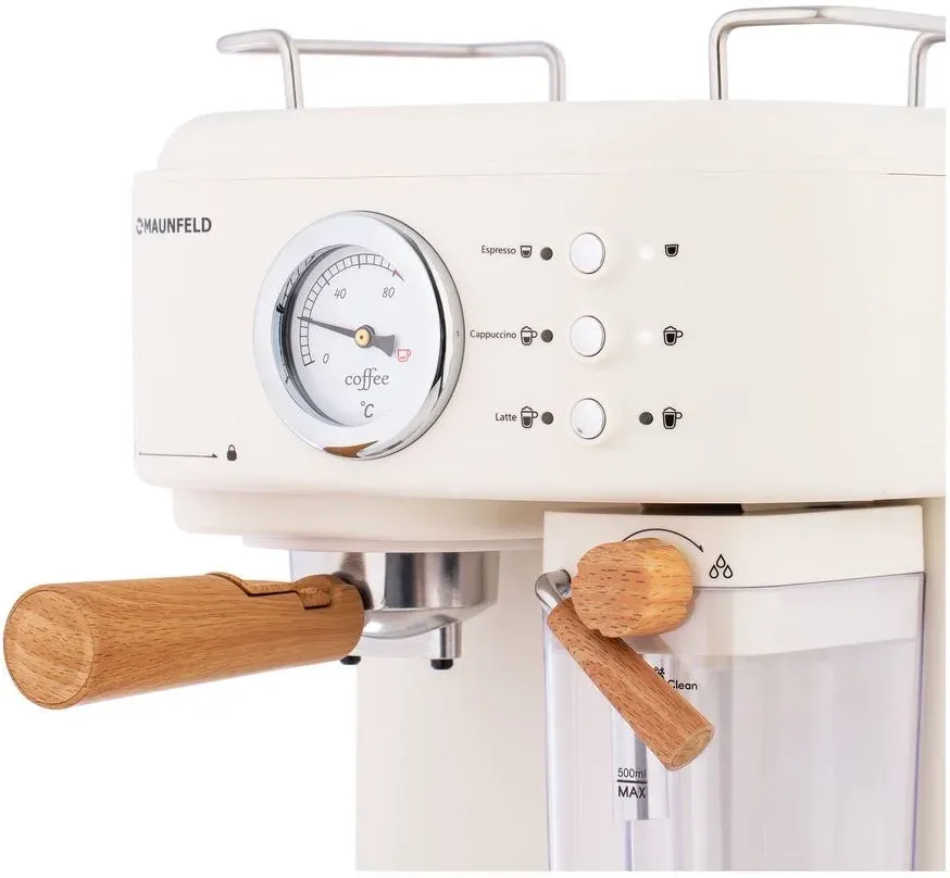 Кофеварка эспрессо Maunfeld MF-737BG PRO 1250Вт бежевый - фото 7