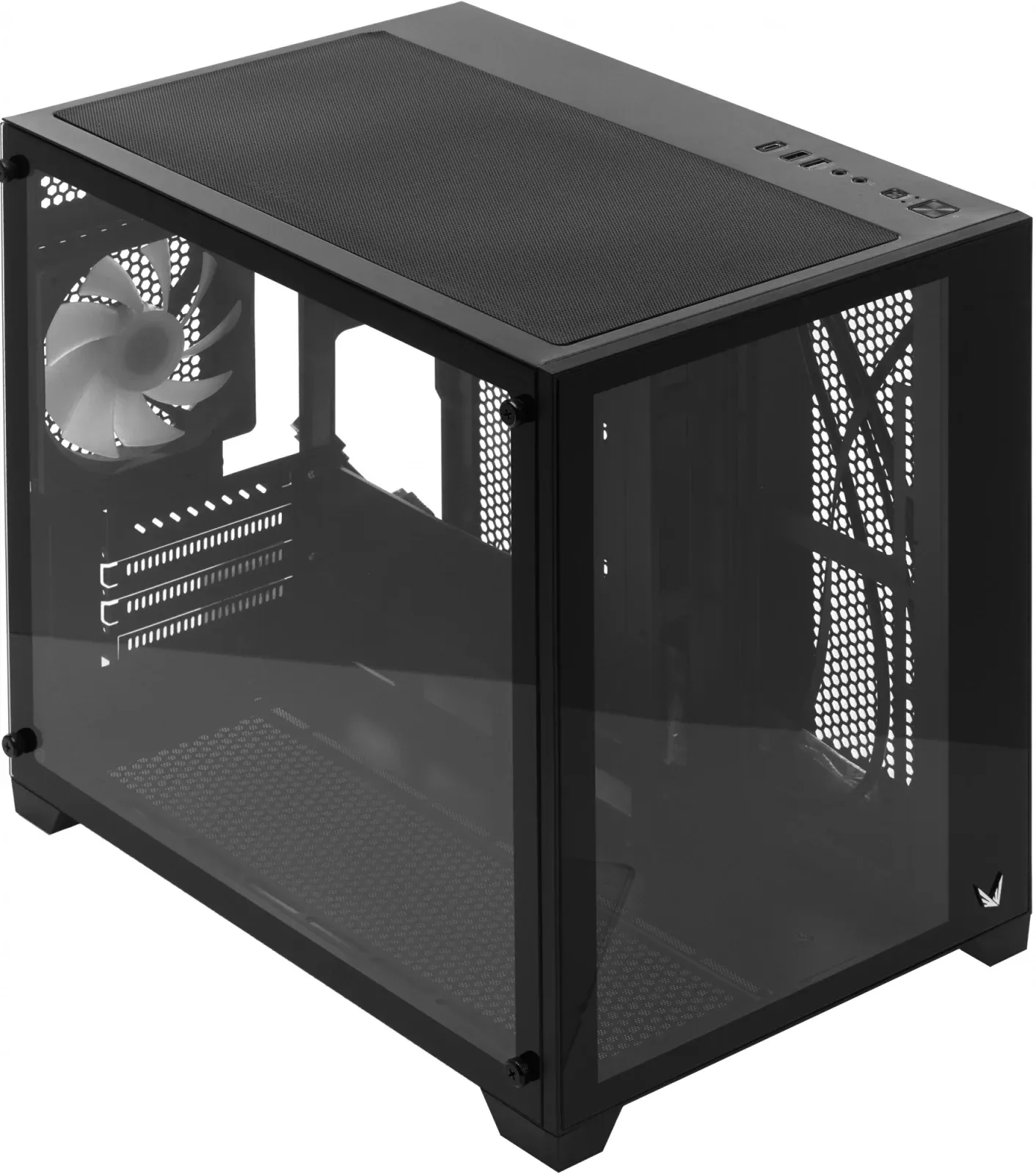 Корпус Formula Crystal Z5 TG черный без БП mATX 6x120mm 1xUSB2.0 1xUSB3.0 audio bott PSU - фото 1