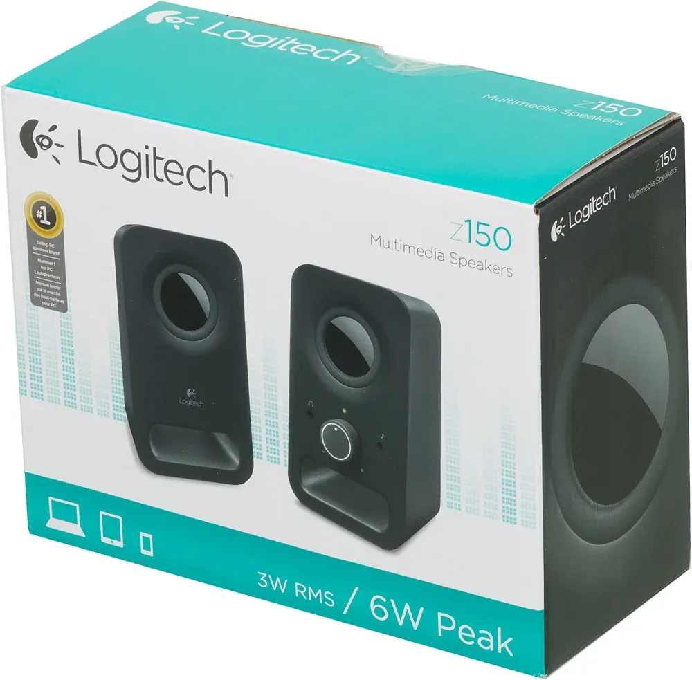 Колонки Logitech Z150 2.0 черный 3Вт - фото 1